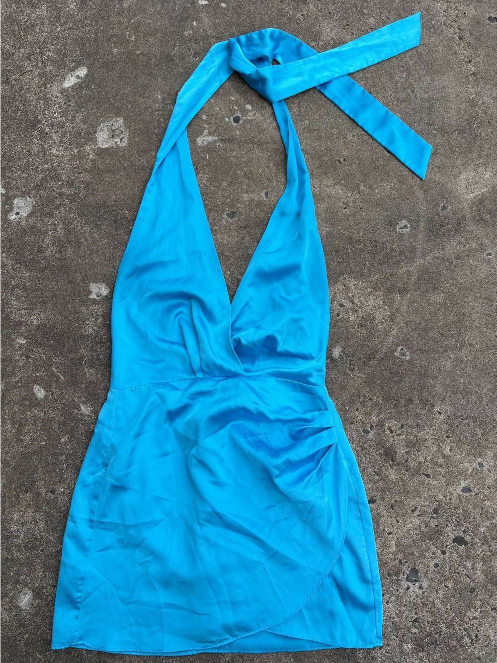 Halter Mini Dress in Bright Turquoise